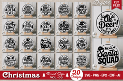 Christmas Round Sign SVG Bundle | Holiday Sign SVG Cut Files Product Image 2