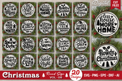 Christmas Round Sign SVG Bundle | Festive Holiday Decor Sign Product Image 2