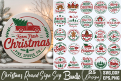 Christmas Round Sign Svg Bundle Product Image 1