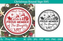 Christmas Round Sign SVG | Round Sign SVG Cricut Product Image 1