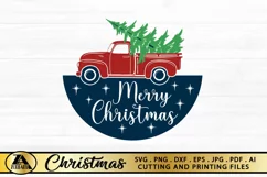 Christmas Door Sign SVG Round Ornament SVG Merry Christmas Product Image 4