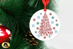 Christmas Ornament SVG Round Door Sign SVG Snowflakes SVG Product Image 3