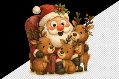 Christmas Santa tumbler, mug wrap, clipart sublimation png Product Image 2