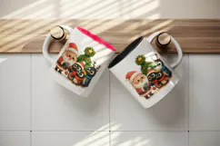 Christmas Santa tumbler, mug wrap, clipart sublimation png Product Image 3