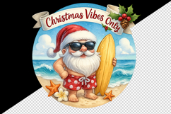 Christmas Santa tumbler, mug wrap, clipart sublimation png Product Image 2