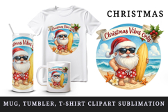 Christmas Santa tumbler, mug wrap, clipart sublimation png Product Image 1