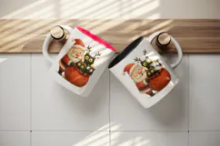 Christmas Santa tumbler, mug wrap, clipart sublimation png Product Image 3