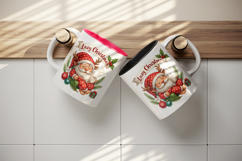 Christmas Santa tumbler, mug wrap, clipart sublimation png Product Image 3