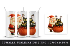 Christmas Santa tumbler, mug wrap, clipart sublimation png Product Image 4