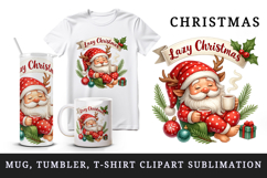 Christmas Santa tumbler, mug wrap, clipart sublimation png Product Image 1