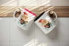 Christmas Santa tumbler, mug wrap, clipart sublimation png Product Image 3