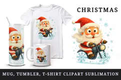 Christmas Santa tumbler, mug wrap, clipart sublimation png Product Image 1