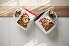 Christmas Santa tumbler, mug wrap, clipart sublimation png Product Image 3
