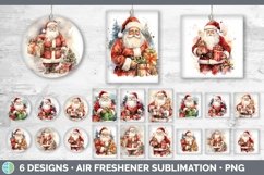 Bundle of six Watercolor Christmas Air Freshener designs.