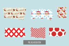 Christmas Santa Pattern Torn Paper - Scrapbooking PNG Product Image 1