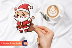Christmas Santa Cat Sticker, Santa Cat Illustration Product Image 1