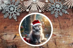 Christmas Santa Cat with Presents PNG