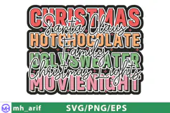 Retro Christmas Lights PNG Holiday Christmas Quote SVG PNG Product Image 1