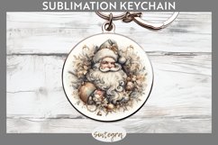 Christmas Pastel Santa Claus v1 Round Keychain Sublimation Product Image 1