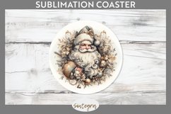 Christmas Pastel Santa Claus v1 Round Coaster Sublimation Product Image 1