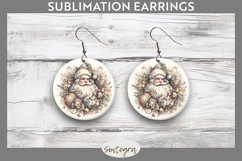 Christmas Pastel Santa Claus v1 Round Earrings Sublimation Product Image 1