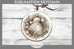 Christmas Pastel Santa Claus v2 Round Keychain Sublimation Product Image 1