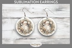 Christmas Pastel Santa Claus v2 Round Earrings Sublimation Product Image 1
