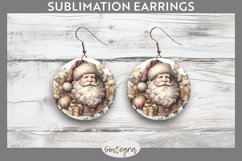 Christmas Pastel Santa Claus v3 Round Earrings Sublimation Product Image 1