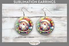 Christmas Santa Claus v3 Entangled in Lights Round Earrings Product Image 1