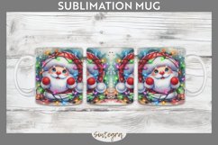 Christmas Santa Claus v4 Entangled in Lights Mug Wrap Sublim Product Image 1