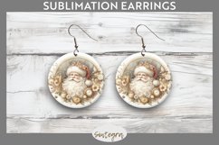 Christmas Pastel Santa Claus v4 Round Earrings Sublimation Product Image 1