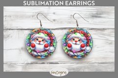 Christmas Santa Claus v4 Entangled in Lights Round Earrings Product Image 1