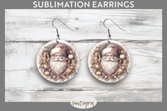 Christmas Pastel Santa Claus v6 Round Earrings Sublimation Product Image 1