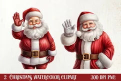Christmas Santa Claus Peeking Clipart PNG Product Image 1