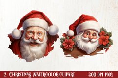 Christmas Santa Claus Peeking Clipart PNG Product Image 1