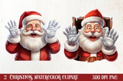 Christmas Santa Claus Peeking Clipart PNG Product Image 1