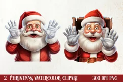 Christmas Santa Claus Peeking Clipart PNG Product Image 1