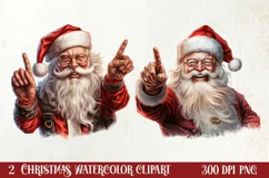Christmas Santa Claus Peeking Clipart PNG Product Image 1