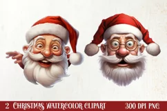 Christmas Santa Claus Peeking Clipart PNG Product Image 1