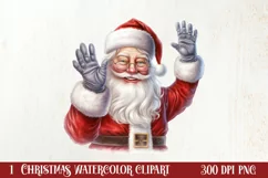 Christmas Santa Claus Peeking Clipart PNG Product Image 1
