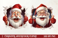 Christmas Santa Claus Peeking Clipart Bundle, Christmas Santa Claus Clipart, Christmas Santa Claus Clipart Bundle, Christmas Santa Claus Watercolor, Watercolor Christmas Santa Claus, Christmas Santa Claus Sublimation, Christmas Santa Claus, Christmas Sant