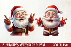 Christmas Santa Claus Peeking Clipart PNG Product Image 1