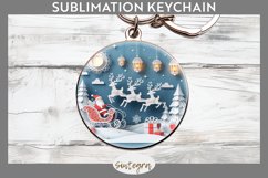 3D Christmas Santa v1 Round Keychain Sublimation Product Image 1