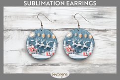3D Christmas Santa v1 Round Earrings Sublimation Product Image 1