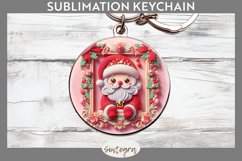 3D Christmas Santa v10 Round Keychain Sublimation Product Image 1