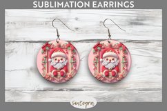 3D Christmas Santa v10 Round Earrings Sublimation Product Image 1