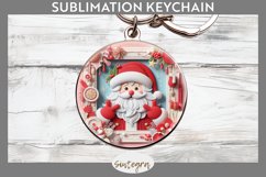 3D Christmas Santa v11 Round Keychain Sublimation Product Image 1
