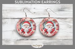 3D Christmas Santa v11 Round Earrings Sublimation Product Image 1
