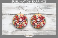 3D Christmas Santa v12 Round Earrings Sublimation Product Image 1