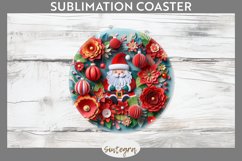 3D Christmas Santa v14 Round Coaster Sublimation Product Image 1